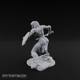 Sword Sweeping Shield Braced Human Barbarian Miniature for Dungeons and Dragons, Pathfinder or other TTRPGs