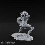 Sword Thrusting Shield Ready Human Warrior Miniature for Dungeons and Dragons, Pathfinder or other TTRPGs