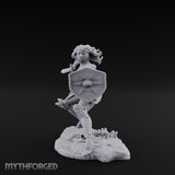 Sword Thrusting Shield Ready Human Warrior Miniature for Dungeons and Dragons, Pathfinder or other TTRPGs