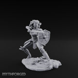 Sword Thrusting Shield Ready Human Warrior Miniature for Dungeons and Dragons, Pathfinder or other TTRPGs