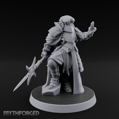 Sword Trailing Hand Raised Human Inquisitor Miniature for Dungeons and Dragons, Pathfinder or other TTRPGs