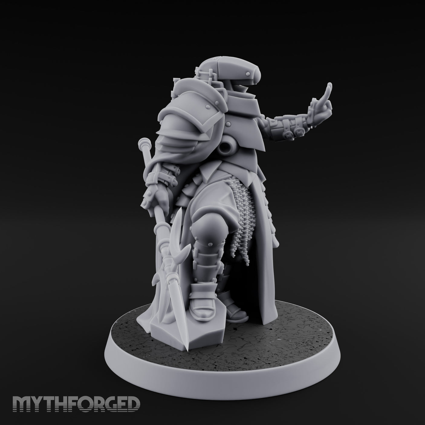 Sword Trailing Hand Raised Human Inquisitor Miniature for Dungeons and Dragons, Pathfinder or other TTRPGs