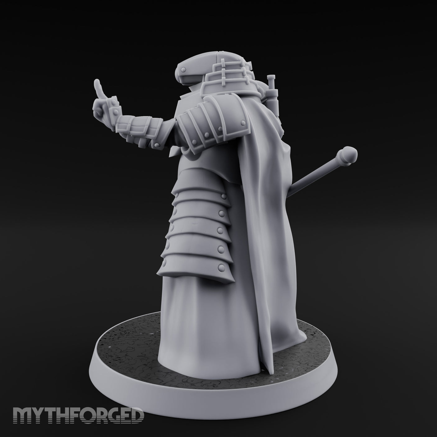Sword Trailing Hand Raised Human Inquisitor Miniature for Dungeons and Dragons, Pathfinder or other TTRPGs