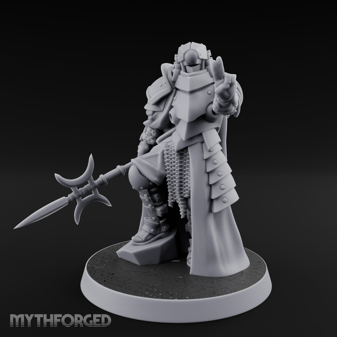 Sword Trailing Hand Raised Human Inquisitor Miniature for Dungeons and Dragons, Pathfinder or other TTRPGs