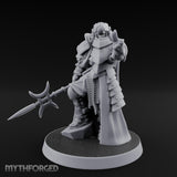 Sword Trailing Hand Raised Human Inquisitor Miniature for Dungeons and Dragons, Pathfinder or other TTRPGs