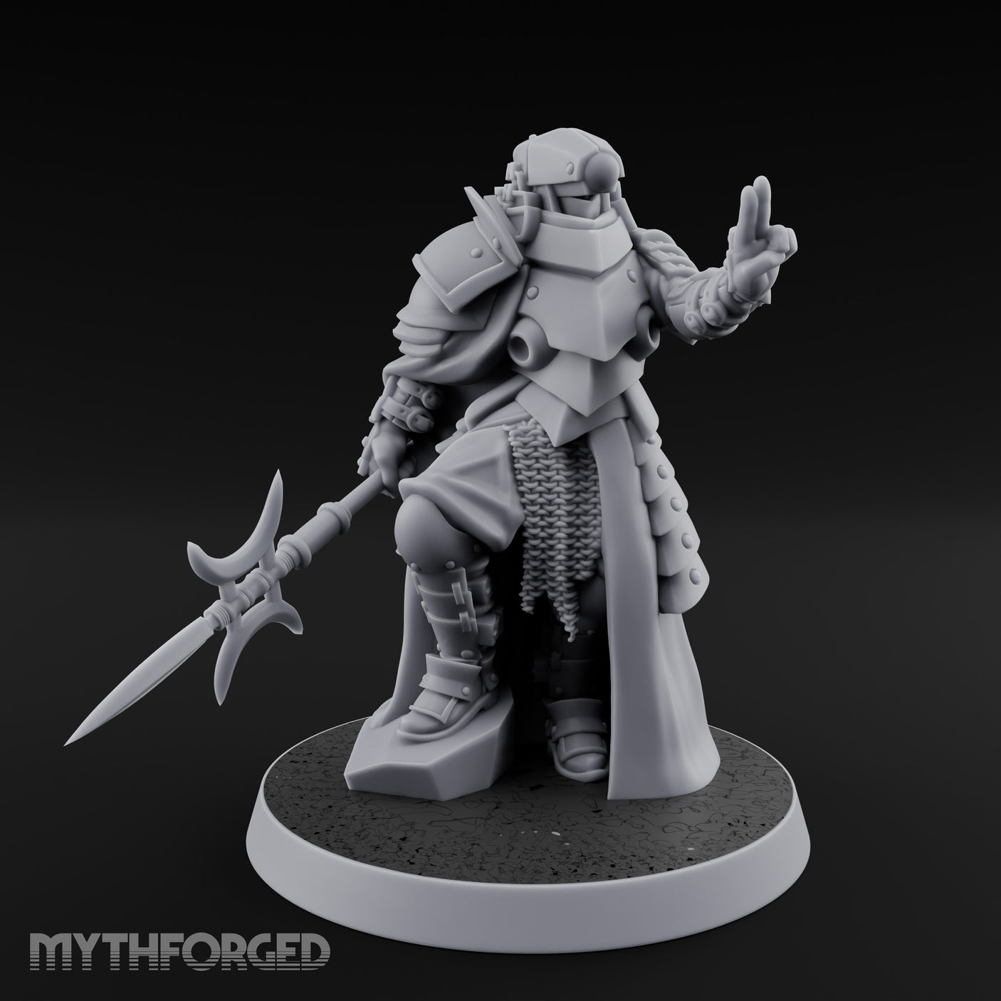 Sword Trailing Hand Raised Human Inquisitor Miniature for Dungeons and Dragons, Pathfinder or other TTRPGs