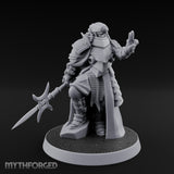 Sword Trailing Hand Raised Human Inquisitor Miniature for Dungeons and Dragons, Pathfinder or other TTRPGs