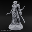 Horned Helm Human Moon Priestess Miniature for Dungeons and Dragons, Pathfinder or other TTRPGs