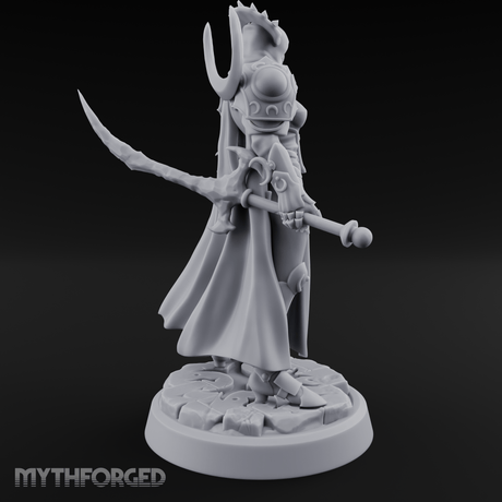Horned Helm Human Moon Priestess Miniature for Dungeons and Dragons, Pathfinder or other TTRPGs
