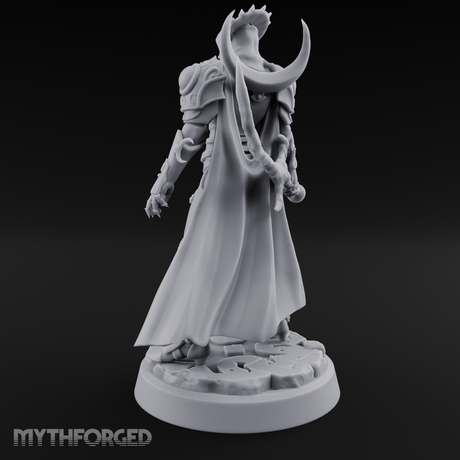Horned Helm Human Moon Priestess Miniature for Dungeons and Dragons, Pathfinder or other TTRPGs