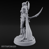 Horned Helm Human Moon Priestess Miniature for Dungeons and Dragons, Pathfinder or other TTRPGs