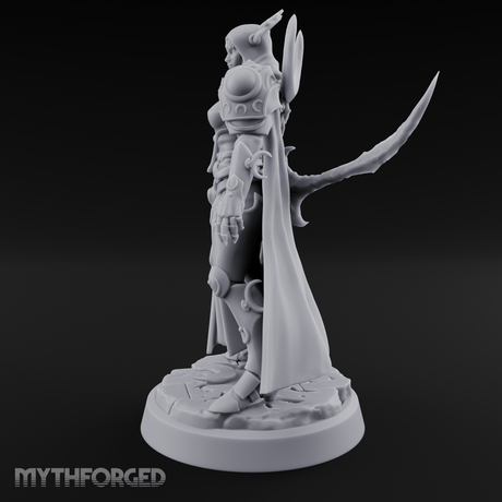 Horned Helm Human Moon Priestess Miniature for Dungeons and Dragons, Pathfinder or other TTRPGs