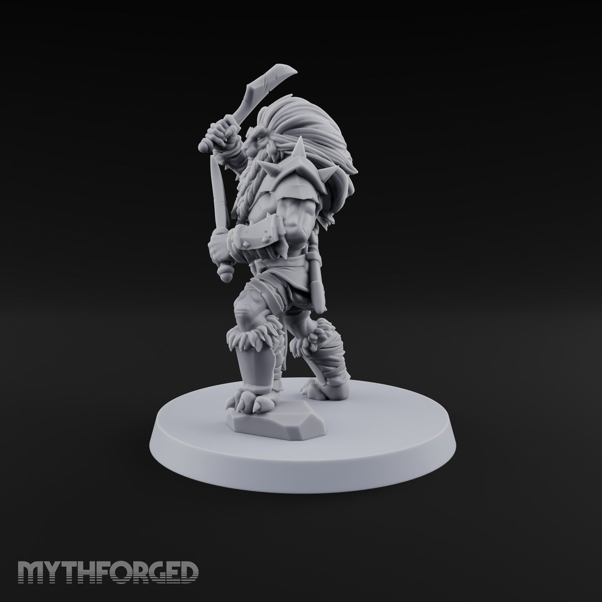 Mane Event Tabaxi Barbarian with Great Axe — Dual Falchions