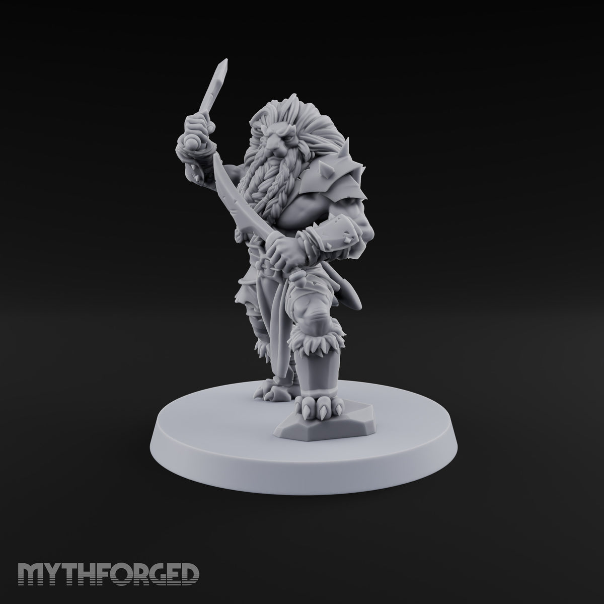 Mane Event Tabaxi Barbarian with Great Axe — Dual Falchions