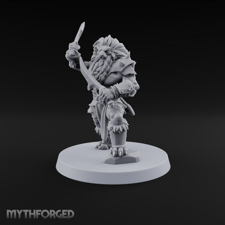 Mane Event Tabaxi Barbarian with Great Axe — Dual Falchions