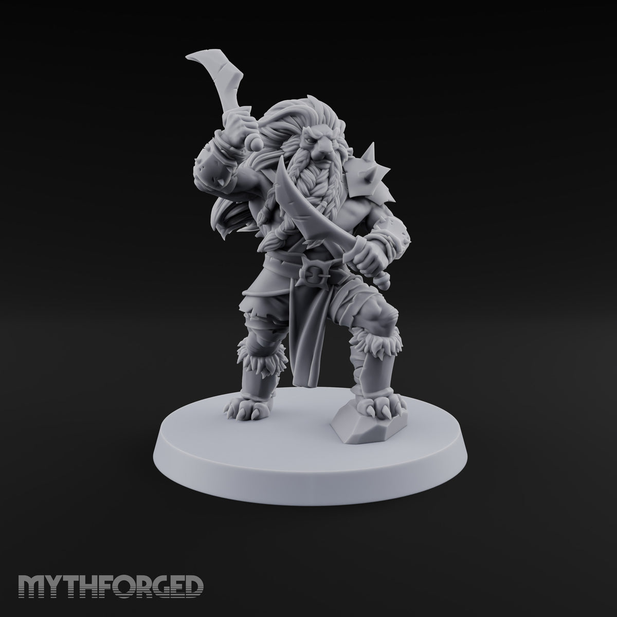 Mane Event Tabaxi Barbarian with Great Axe — Dual Falchions