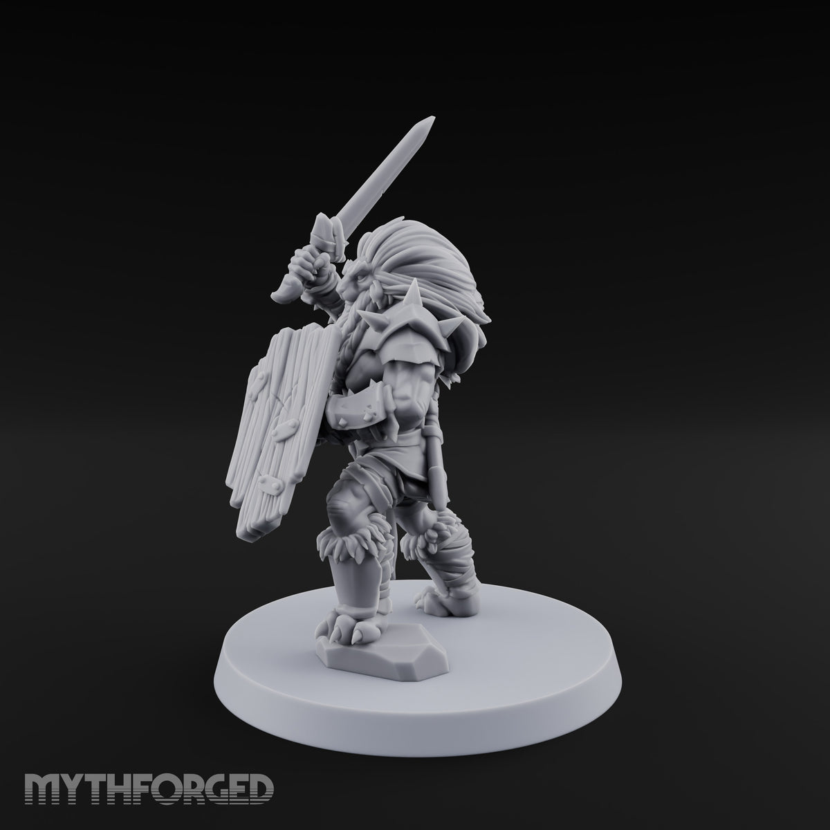 Mane Event Tabaxi Barbarian with Great Axe — Sword and Shield