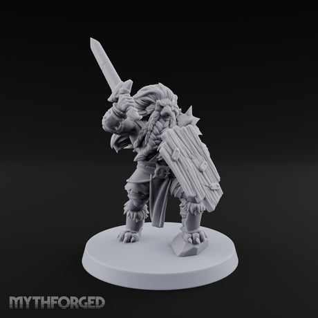 Mane Event Tabaxi Barbarian with Great Axe — Sword and Shield