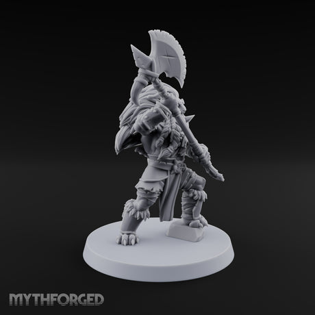 Mane Event Tabaxi Barbarian with Great Axe — Two-Handed Axe