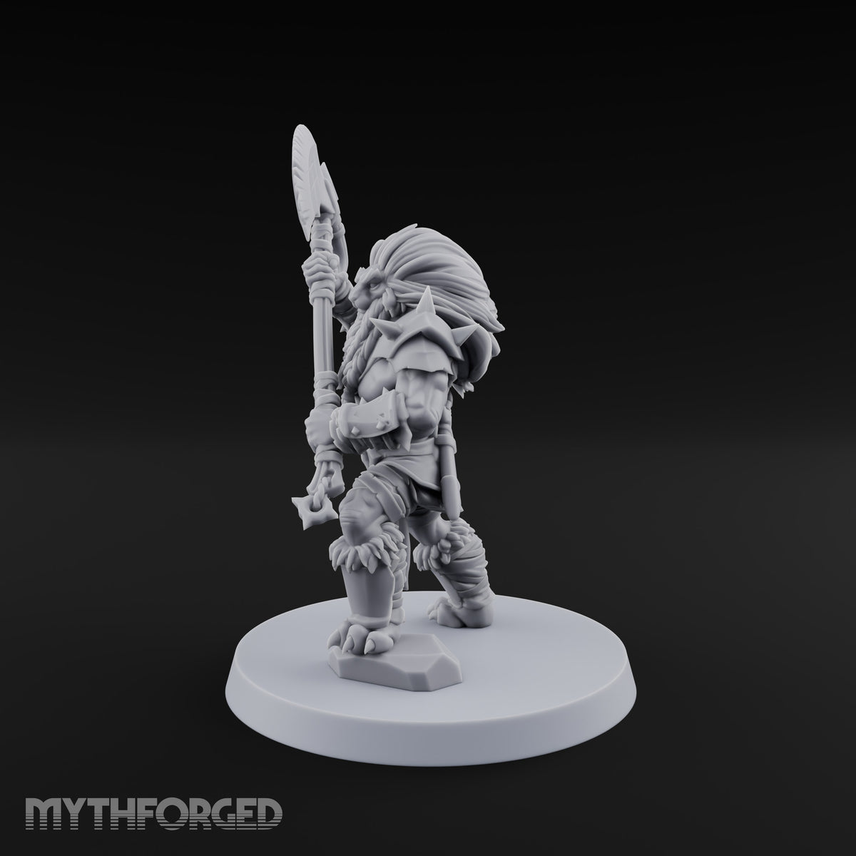 Mane Event Tabaxi Barbarian with Great Axe — Two-Handed Axe