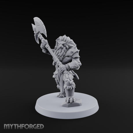 Mane Event Tabaxi Barbarian with Great Axe — Two-Handed Axe