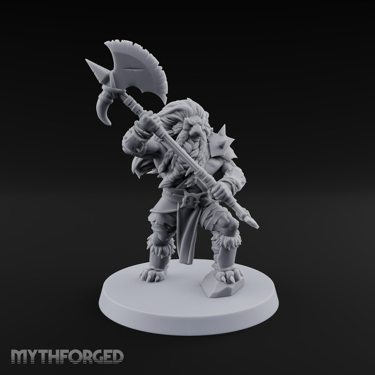 Mane Event Tabaxi Barbarian with Great Axe — Two-Handed Axe