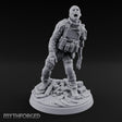 Tactical Vest Snarling Zombie Soldier Miniature for Dungeons and Dragons, Pathfinder or other TTRPGs
