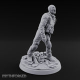 Tactical Vest Snarling Zombie Soldier Miniature for Dungeons and Dragons, Pathfinder or other TTRPGs