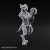 Tambourine Shaking Dragonborn Bard Miniature for Dungeons and Dragons, Pathfinder or other TTRPGs