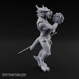 Tambourine Shaking Dragonborn Bard Miniature for Dungeons and Dragons, Pathfinder or other TTRPGs