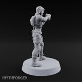 Sights Locked, Mic Live Human Female Officer with Sci-Fi Pistol and Headset