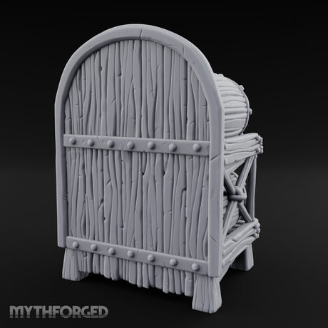 Tap-Fitted Stave-Grained Tavern Barrel Rack Miniature for Dungeons and Dragons, Pathfinder or other TTRPGs