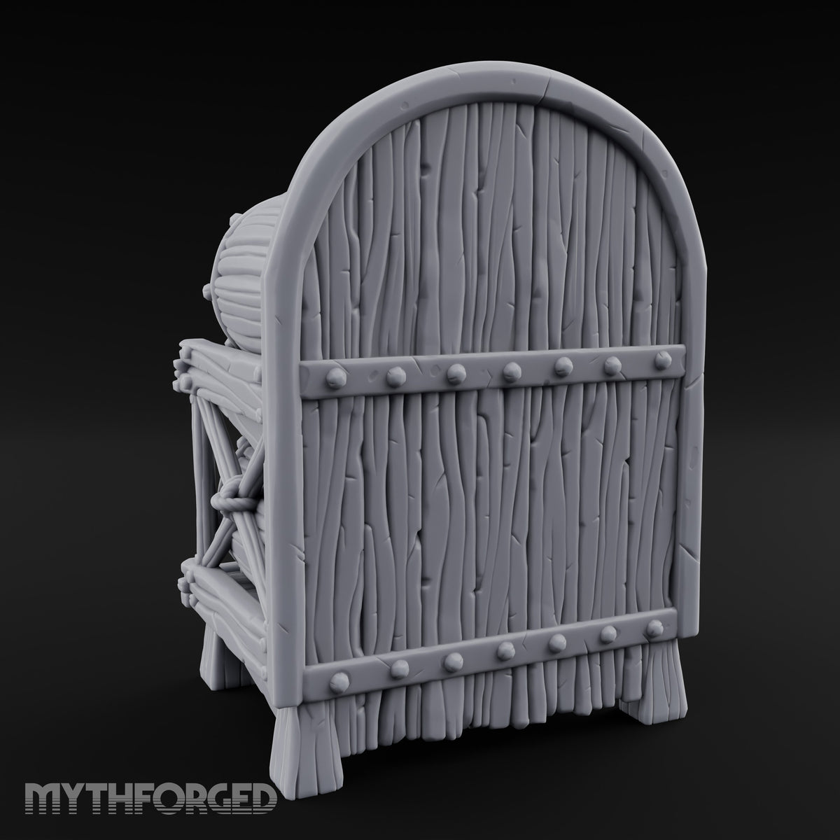 Tap-Fitted Stave-Grained Tavern Barrel Rack Miniature for Dungeons and Dragons, Pathfinder or other TTRPGs