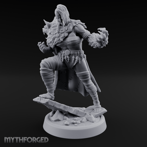 Fur Rippling Stride Half Orc Warrior Miniature for Dungeons and Dragons, Pathfinder or other TTRPGs
