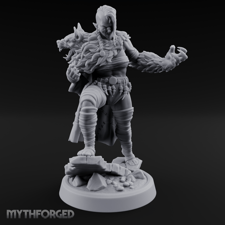 Fur Rippling Stride Half Orc Warrior Miniature for Dungeons and Dragons, Pathfinder or other TTRPGs