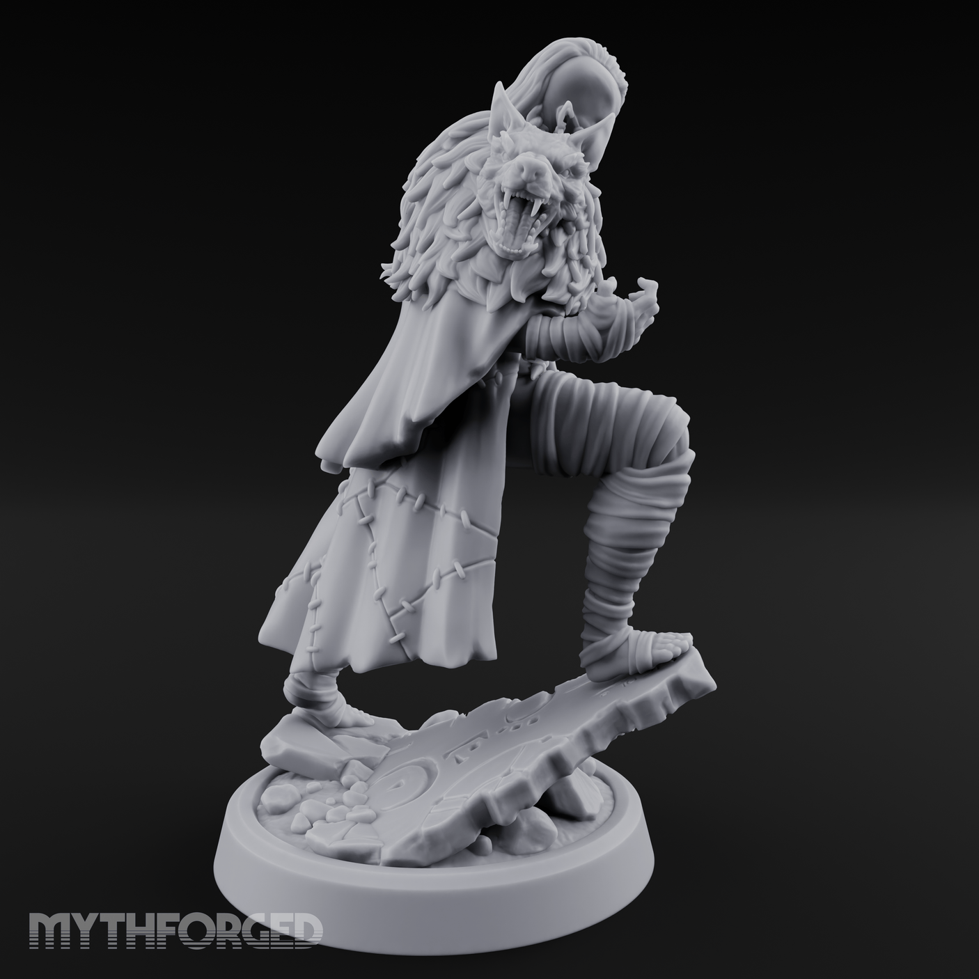 Fur Rippling Stride Half Orc Warrior Miniature for Dungeons and Dragons, Pathfinder or other TTRPGs