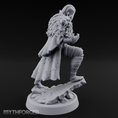 Fur Rippling Stride Half Orc Warrior Miniature for Dungeons and Dragons, Pathfinder or other TTRPGs