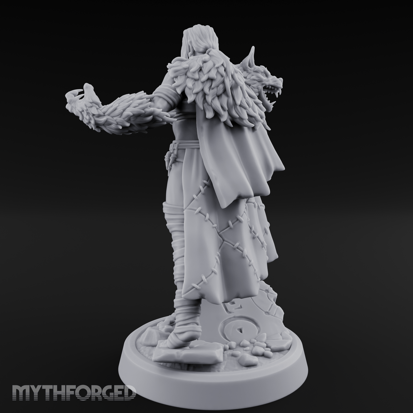 Fur Rippling Stride Half Orc Warrior Miniature for Dungeons and Dragons, Pathfinder or other TTRPGs