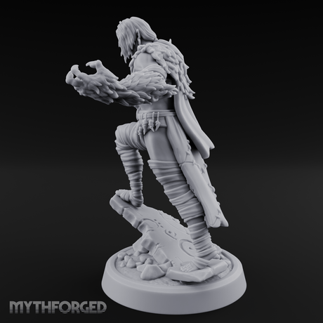 Fur Rippling Stride Half Orc Warrior Miniature for Dungeons and Dragons, Pathfinder or other TTRPGs