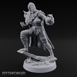 Fur Rippling Stride Half Orc Warrior Miniature for Dungeons and Dragons, Pathfinder or other TTRPGs