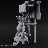 Tarp-Sheltered Ladle-Hung Camp Cooking Station Miniature for Dungeons and Dragons, Pathfinder or other TTRPGs