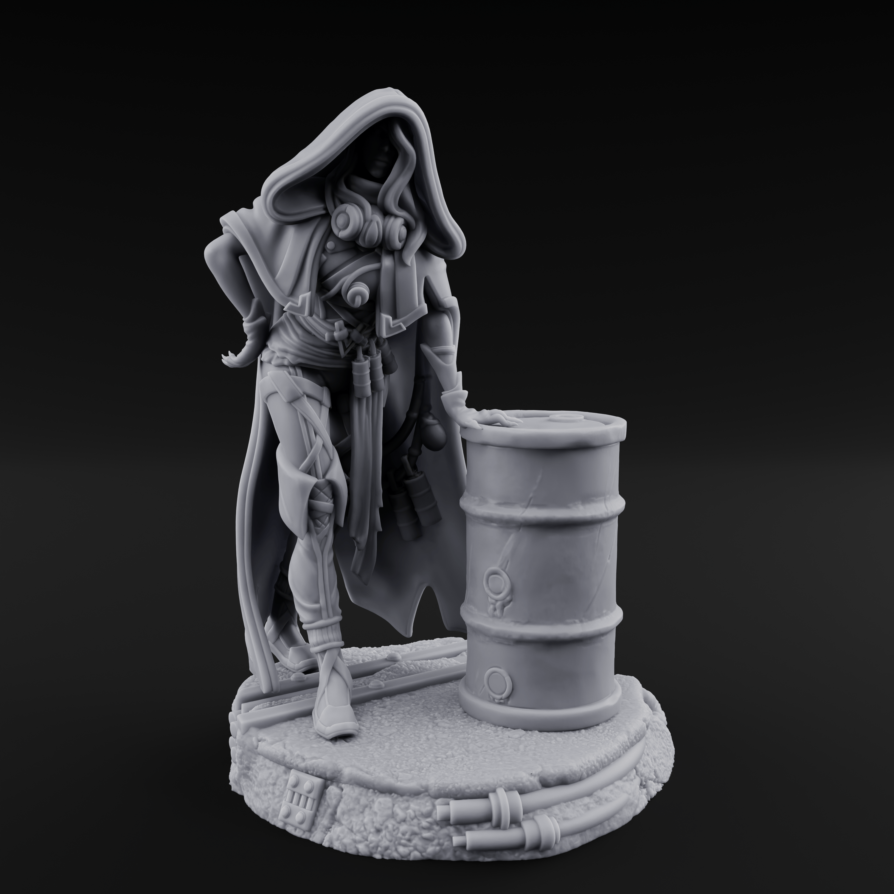 Barrel Leaning Human Scavenger