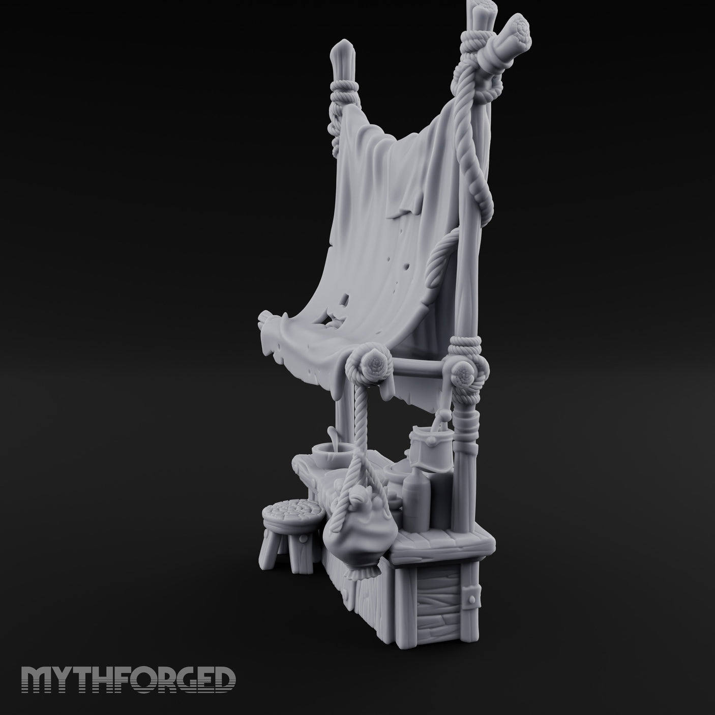 Tattered-Awning Pot-Hung Market Herbalist Stall gallery 7