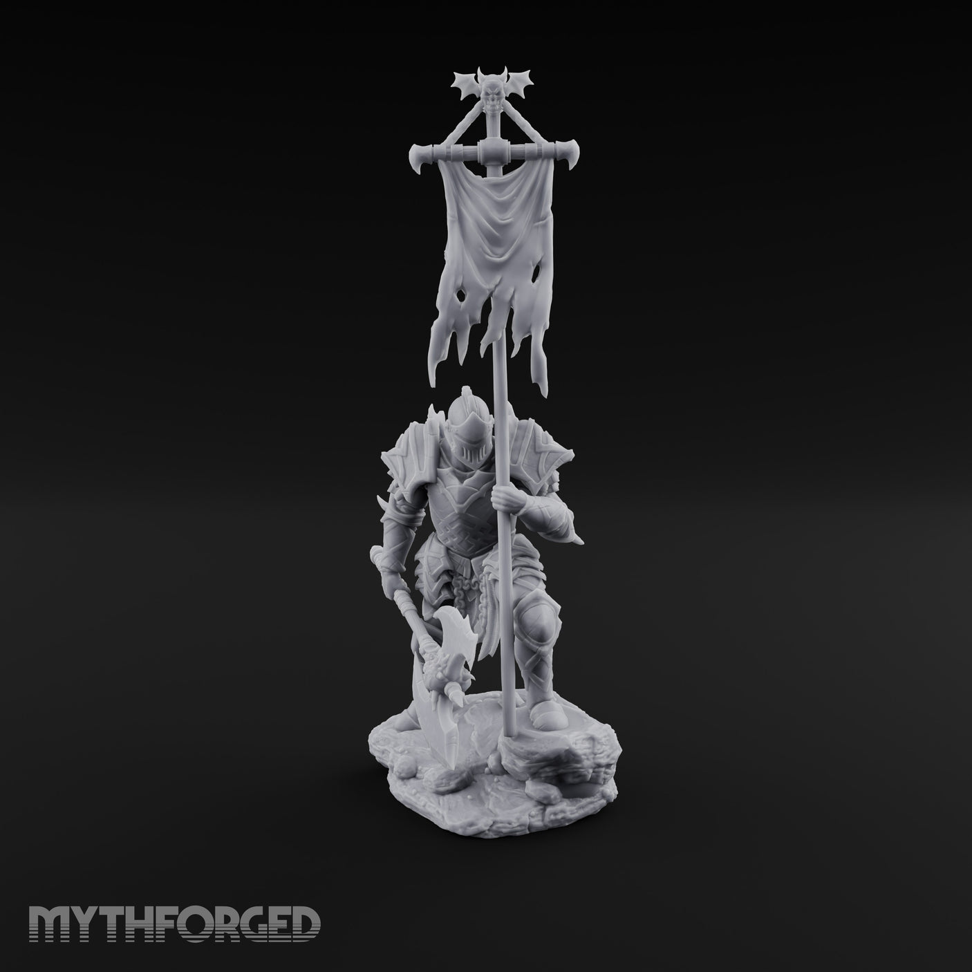 Tattered Banner Planting Orc Warlord Miniature for Dungeons and Dragons, Pathfinder or other TTRPGs