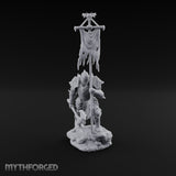 Tattered Banner Planting Orc Warlord Miniature for Dungeons and Dragons, Pathfinder or other TTRPGs