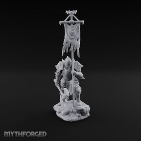 Tattered Banner Planting Orc Warlord Miniature for Dungeons and Dragons, Pathfinder or other TTRPGs