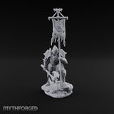 Tattered Banner Planting Orc Warlord Miniature for Dungeons and Dragons, Pathfinder or other TTRPGs