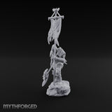 Tattered Banner Planting Orc Warlord Miniature for Dungeons and Dragons, Pathfinder or other TTRPGs