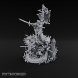 Tattered Banner Sword Thrusting Mutated Undead Pirate Captain Miniature for Dungeons and Dragons, Pathfinder or other TTRPGs