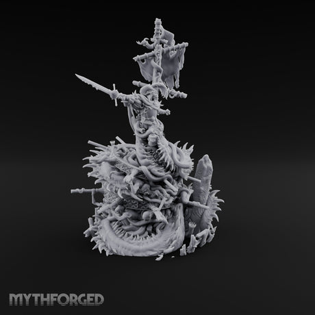 Tattered Banner Sword Thrusting Mutated Undead Pirate Captain Miniature for Dungeons and Dragons, Pathfinder or other TTRPGs